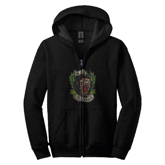 964 Silverback Gorilla Traditional Tattoo style gym Zip Hoodies