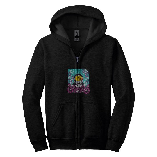 Duck Pet Astronaut Rubber Duck Space Moon Flower Rubber Ducky Duckie Zip Hoodies