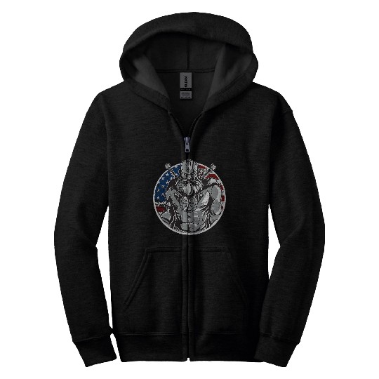 American USA Viking Warrior Zip Hoodies