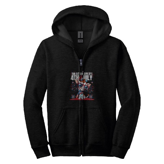 Giraffe Pet You Bet GirAffe It s 4th of JulyFunny Fourth Of July Pun Zip Hoodies