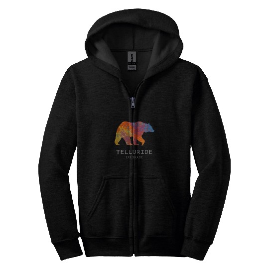 Bear Pet Telluride Colorado with Painted Bear for Kids Zip Hoodies