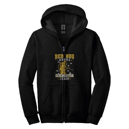 Bed Bug Search and Extermination Team Pest Control Zip Hoodies