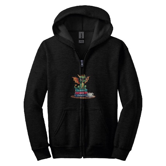 Dragon Pet Read Books Be Kind Stay Weird Funny Dragon Book Bookworm Zip Hoodies