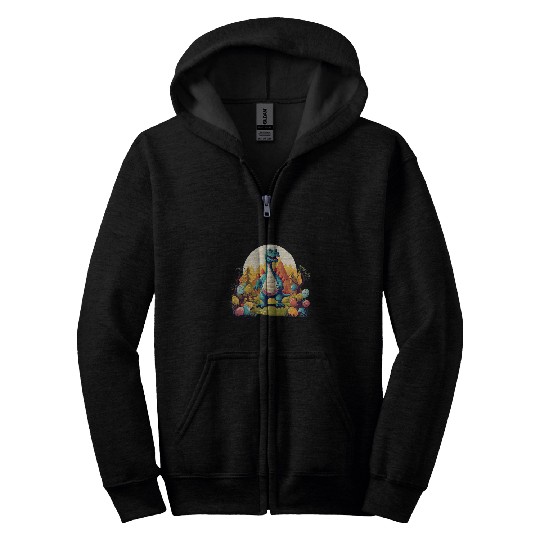 Funny hidden Easter Eggs for little Dinosaurs Boys and Girls Zip Hoodies