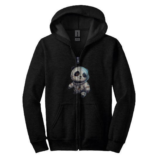 Funny Astronaut Panda Dancing Space Astronomy Planets Travel Zip Hoodies