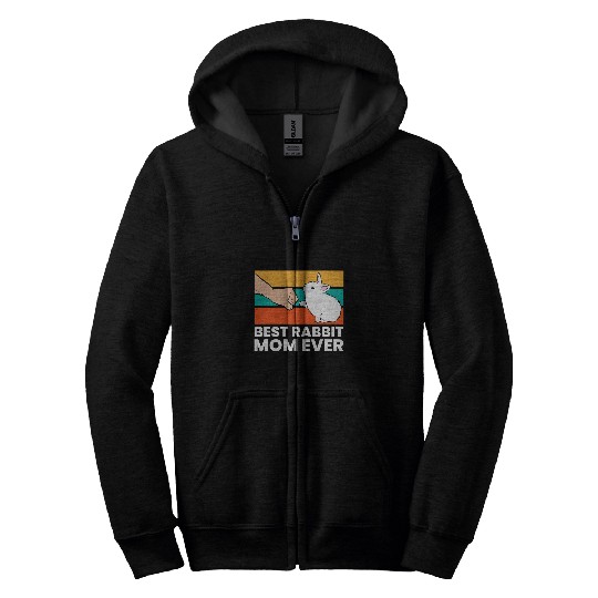bests Rabbit Mom Ever Cute Bunny Rabbit Mom Zip Hoodies