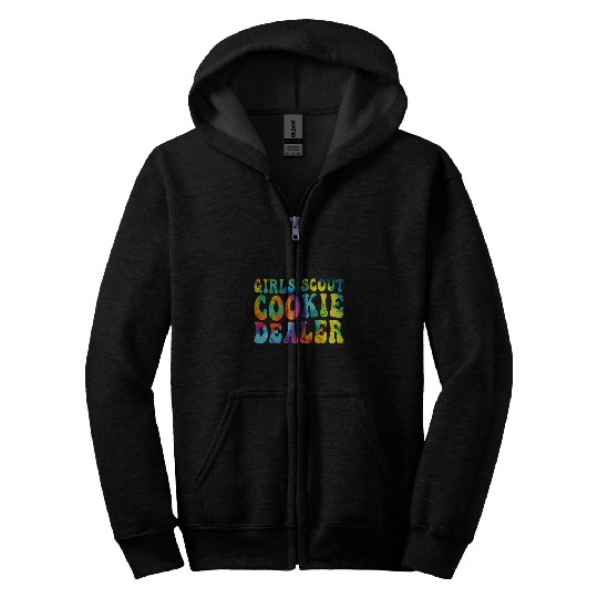 Girls Cookie dealers Scout For Girl Cookie Groovy Women Funny 4 Zip Hoodies