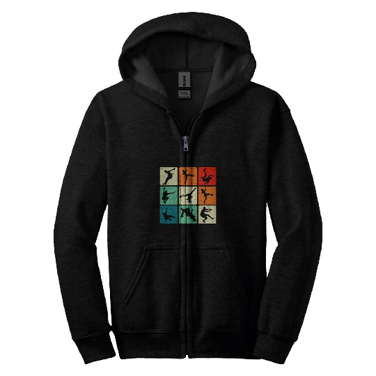 Break Dancing Retro Bboying Street Dance Hip Hop Break Dance Zip Hoodies