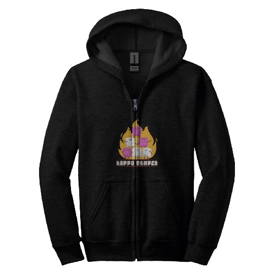 Funny Happy Marshmallow Camper Cute For Kids Women Men Zip Hoodies