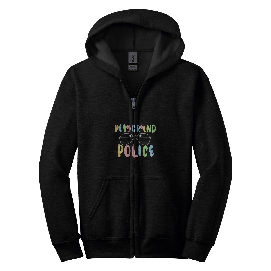 Police Job Playground Police Funny Mom Dad Grandpa Grandfather Design Zip Hoodies