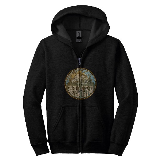 Grand Teton Nature Park Wyoming Mountains Hiking Outdoors Zip Hoodies