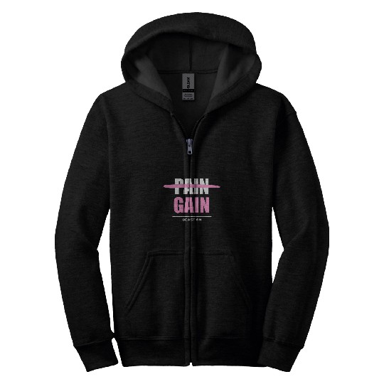 No Pain no Gain pink Workout Fitness Motivation Gym Sayings Zip Hoodies