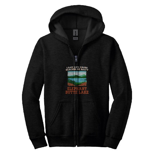 Elephant Pet Lake Life Cause Beach Elephant Butte Lake Camping Zip Hoodies