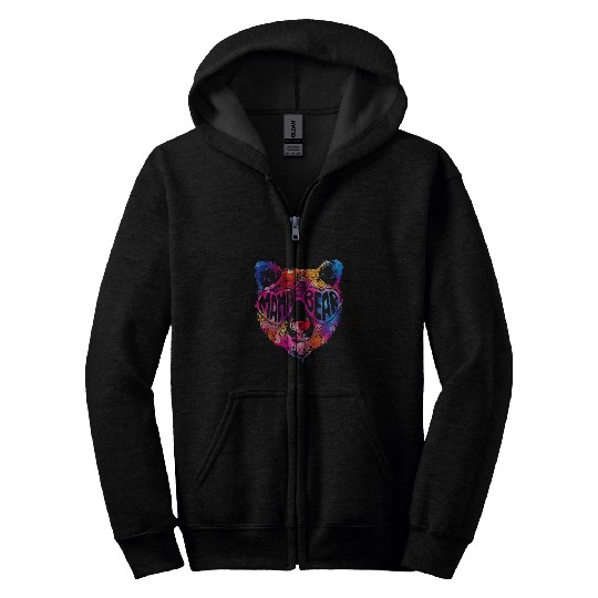 Bear Pet Mama Bear Face Sunglasses Mother Mom Mommy Mothers Day Women Zip Hoodies