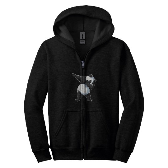 Panda Pet Funny Women Men Gifts Bear Lover Dab Dance Zip Hoodies