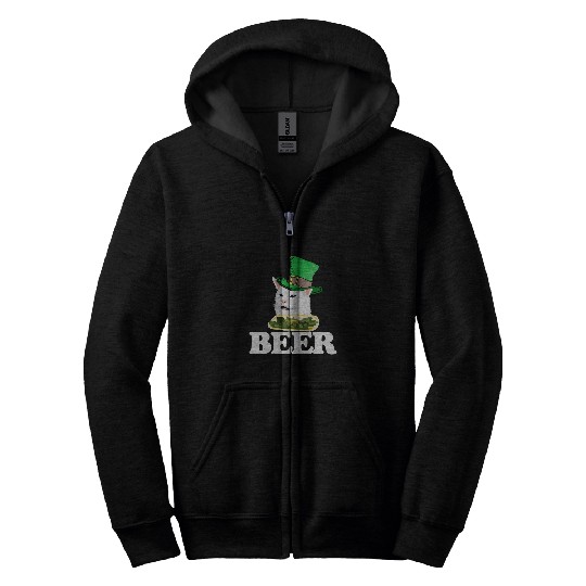 Beer Fun BEER Funny Drunk Arguing Cat Meme St Patricks Day Zip Hoodies