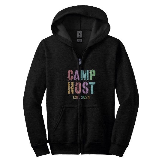 bests Ever CAMP HOST Est 2024 Camping Chaos Coordinator Zip Hoodies