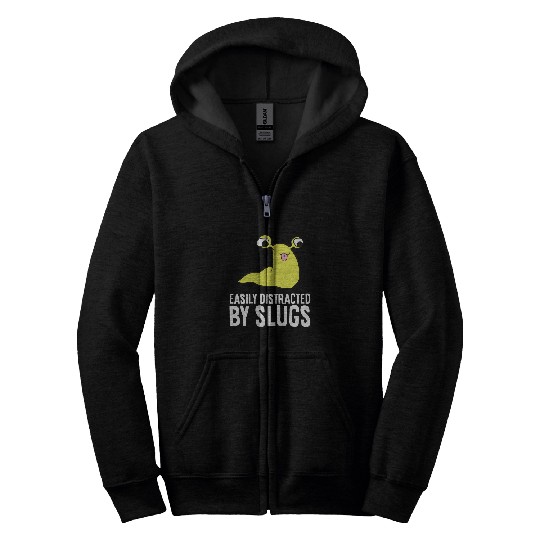 Banana Slug Easily Distracted By Slugs Zip Hoodies