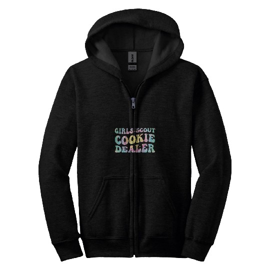Girls Cookie dealers Scout For Girl Cookie Groovy Women Funny 6 Zip Hoodies