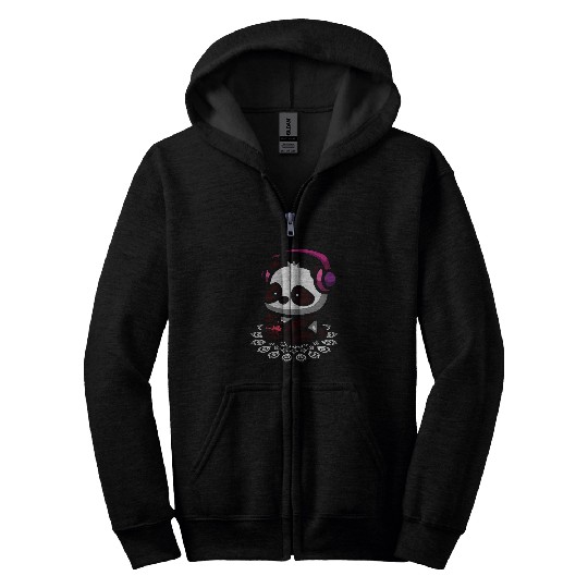 Panda Pet Gaming Panda Wildlife Animal Video Game Zip Hoodies