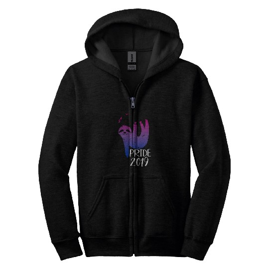 Sloth Pet Cute Bisexual Sloth Lover Bi Pride Flag 0010 Zip Hoodies