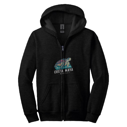 Turtle Pet Costa Maya Mexico Turtle Vacation Souvenir Beach 3 Zip Hoodies