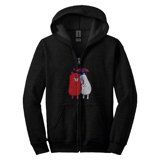 Bear Pet BEAR Wedding Anniversary Engagement Party Him Her Couples 2 Zip Hoodies