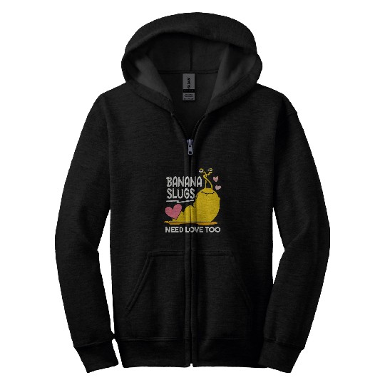 Banana Slugs Need Love Too Cute Banana Slug Zip Hoodies