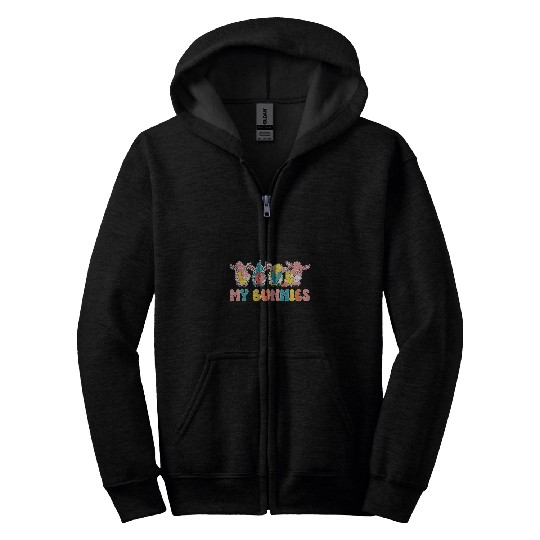 My Bunnies Teacher Easter Bunny Teaching Easter Day Zip Hoodies