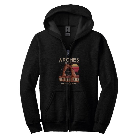 Arches National Park National Parks Utah 1929 Delicate Arch Zip Hoodies