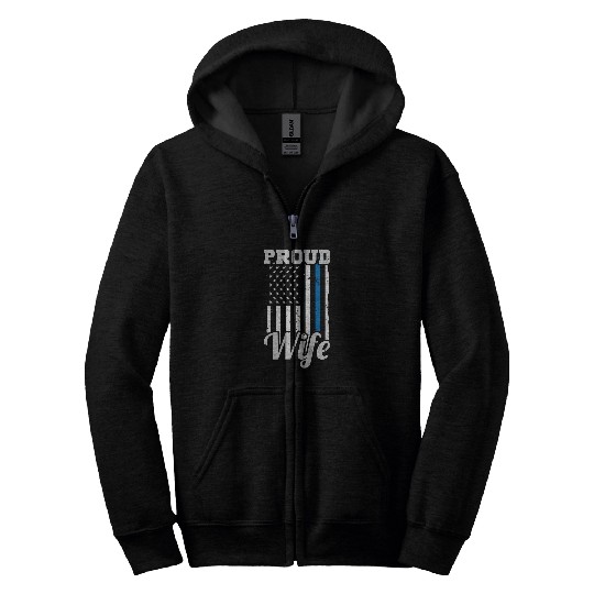 Police Job Proud Police Wife 1 Zip Hoodies