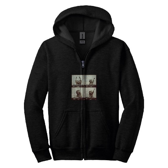 Raccoon Pet DJ Raccoon Scratching Vinyl Raccoon Hip Hop Style 90s Zip Hoodies