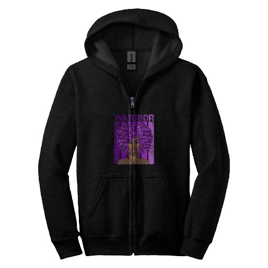 black women african afro sarcoidosis warrior Zip Hoodies