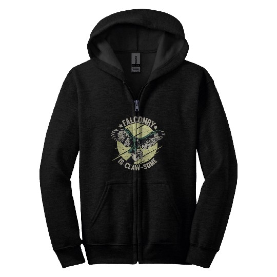 FALCONRY Falcon Bird Hunting Zip Hoodies