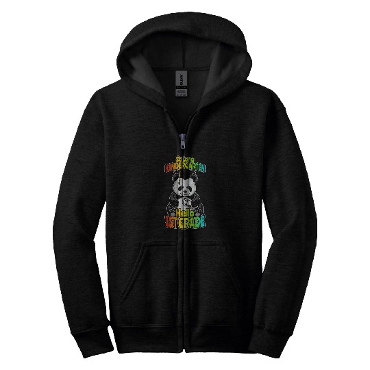 Panda Pet So Long Kindergarten Hello 1st Grade Funny Happy Panda Bear Zip Hoodies