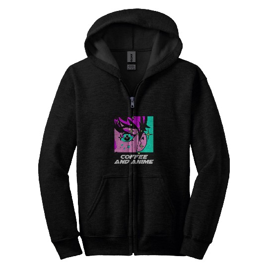 Coffee Fun and Anime Manga Coffee Lover Japanese Animation 24 Zip Hoodies