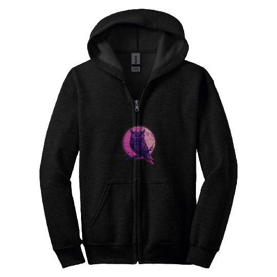 Owl Pet Pink Purple Dreamcatcher Moon Women Cute Mandala Kids Zip Hoodies