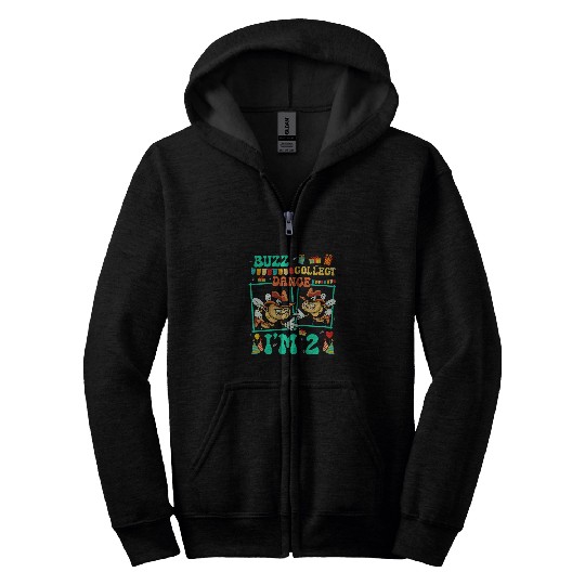 Buzz Collect Dance Im 2 Bee Lover Kid 2nd Birthday Zip Hoodies