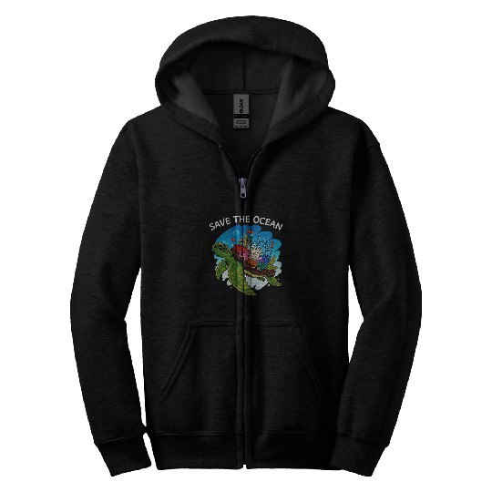 Turtle Pet Animal Lovers Earth Day Environment Save The Ocean Zip Hoodies
