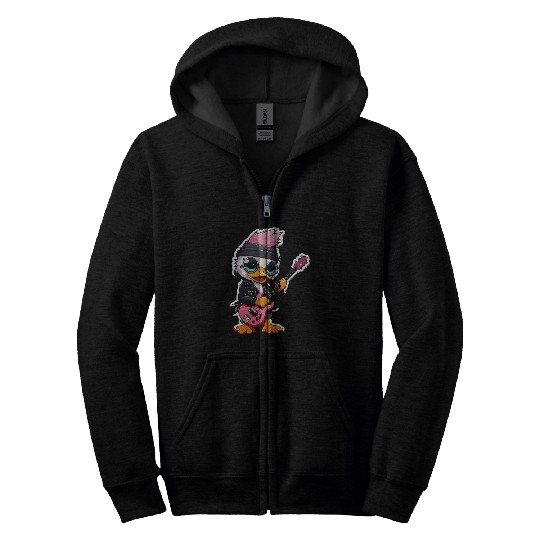 Duck Pet with Guitar Zip Hoodies
