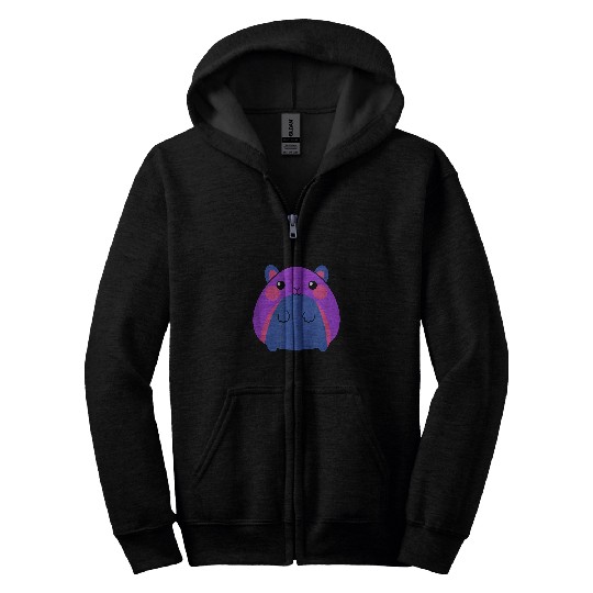 Hamster Pet Bisexual Pride Month Zip Hoodies