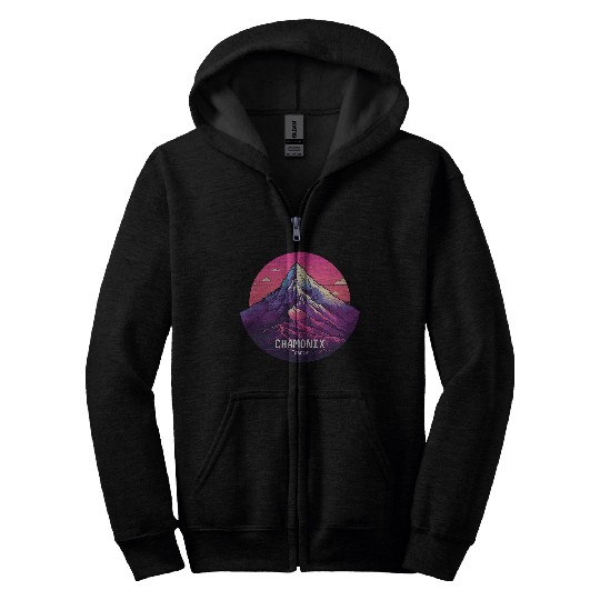 Chamonix France Tour Du Mont Blanc European Hiking Trail Skis 5 Zip Hoodies