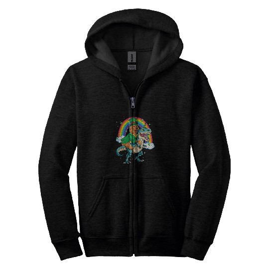 Beer Fun Cocker Spaniel Beer Dino TRex Horn Rainbow Zip Hoodies