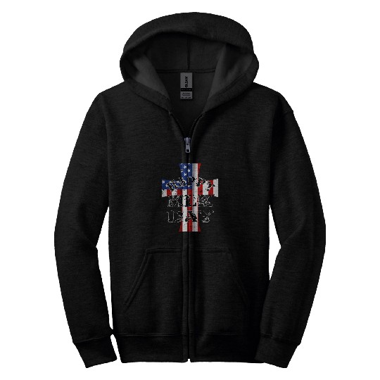 Happy Martin Luther King Day MLK Day American Flag Pride Zip Hoodies