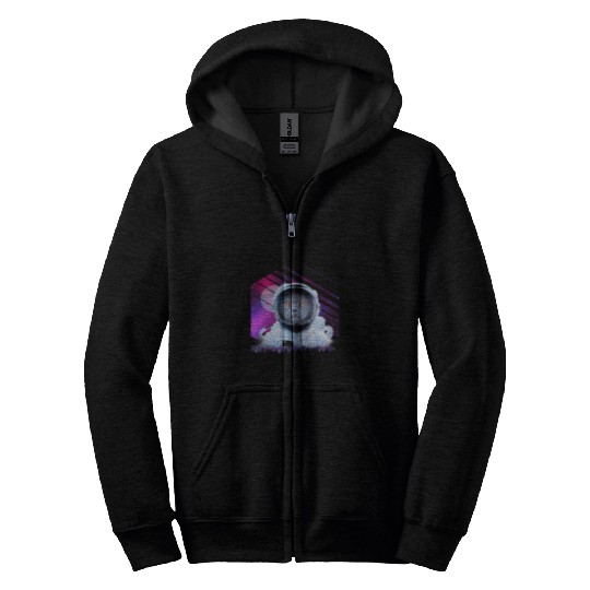 Astronaut Cat Astronomy Galaxy Cat Astronaut Zip Hoodies