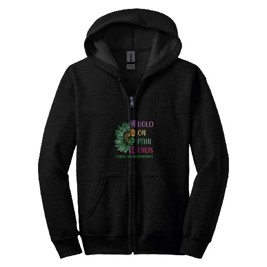 HOPE Hold On Pain Ends Depression Mental Health Awareness Zip Hoodies