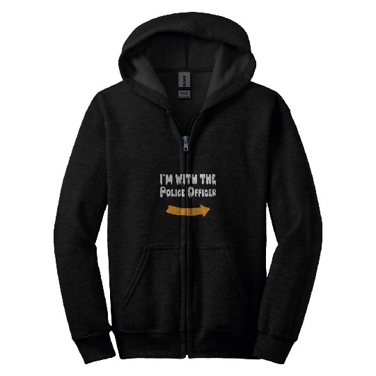 Im with the Police Officer Funny Lazy Halloween Costume Zip Hoodies