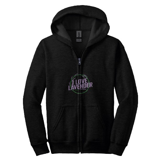 I Love Lavender Plant Garden Fragrance Zip Hoodies
