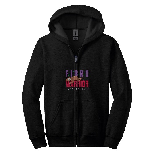 Sloth Pet Fibromyalgia Fibro Warrior Running On E Empty Cute Sloth Zip Hoodies