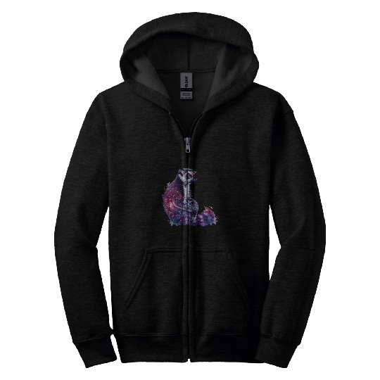 Lemur Pet Madagascar Monkey Artwork Drawing Wildlife Animal Art Zip Hoodies